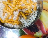 A picture of step 2 of Kurkure Bhel.
