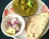 A picture of step 1 of Daal Palak & dal pakodi curry.