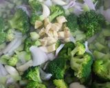A picture of step 2 of Broccoli almond soup.