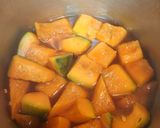 A picture of step 4 of Simmerd japanese squash for the winter solstice.