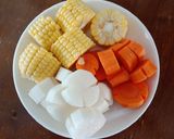Hình bước làm 1 của món Canh rau củ nấm (Món chay)