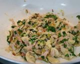 A picture of step 7 of Spaghetti with a 10-minute hot and tangy mushroom and ham sauce.