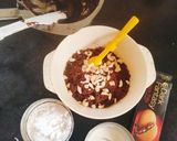A picture of step 3 of Chocolate ladoo/dark fantasy biscuits laddu.