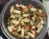 A picture of step 1 of Cream cheese fruit and Sprout Salad.