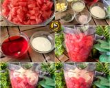 A picture of step 1 of Non Alcoholic Watermelon Coolers Watermelon Slush Watermelon Ice cream Three Varieties One Recipe.