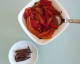 A picture of step 3 of Toasted Bread with Roasted Peppers and Anchovy Fillets.