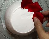 A picture of step 8 of Eggless rose cake in cooker.