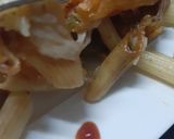 A picture of step 6 of Chicken kabab cheez pasta 😋.