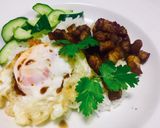รูปขั้นตอนการทำที่ 2 ของ ข้าวหน้าหมูสามชั้นทอดซีอิ๊วไข่ดาวกรอบ
