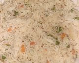 A picture of step 6 of Chicken satay with peanut sauce and mixed vegetable rice.