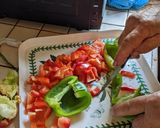 A picture of step 4 of Uncle Yves' Chicken Basquaise (with tomatoes, peppers + herbs).