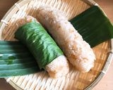 Hình bước làm 4 của món Chuối gói nếp cuộn lá nướng #ngon_bất_ngờ