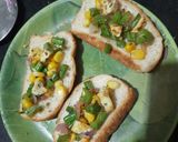 A picture of step 3 of Garlic bread bruschetta.