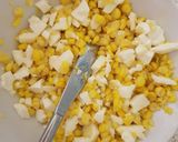 A picture of step 5 of Garlic, Corn, Tomato. Mozzarella topping & Grated Cheese. Salsa.