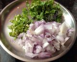 A picture of step 1 of Onion fried rice.