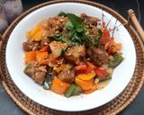Hình bước làm 1 của món Sườn xào ớt chuông chua ngọt