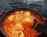 A picture of step 5 of Sundubu Jjigae (순두부찌개) Korean tofu stew.