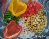 A picture of step 1 of Roasted Corn Salad,Baked Kheera cucumber,Vegs & Fruits Raita.