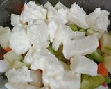 A picture of step 1 of Veggies, fruits and Cheese Salad.