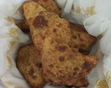 A picture of step 5 of Burmese samosa curry with saffron rice.