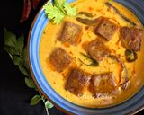 A picture of step 11 of Indrahar ki Kadhi (Madhya Pradesh Cuisine in a Fusion style).