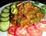 A picture of step 3 of Masala kaleji😋مصحالہ کلیجی 💞.