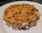 Foto del paso 11 de la receta: Arepa🫓con🧀🍯chori-queso🥯🥓🧅