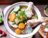 Hình bước làm 3 của món Canh gà rau củ