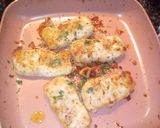 A picture of step 2 of Garlic buttered Prime Hake medallions.
