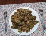 Foto del paso 6 de la receta: Revuelto de alcachofas con champiñón y bacon ahumado