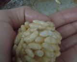 A picture of step 3 of Murmura ladoo.