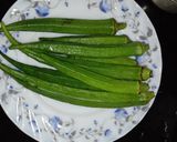 A picture of step 1 of Kurkuri Bhindi.