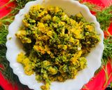 A picture of step 6 of Karnataka Style Palya or Shepu bhaji.