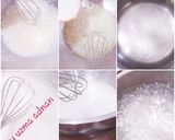 A picture of step 2 of Swiss maringue butter cream frosting for cakes and desserts.