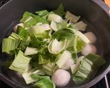 A picture of step 1 of Just in 15 mins! Chinese style fish ball, bok choy and egg soup.