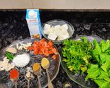 A picture of step 1 of Hyderabadi Paneer Masala.