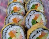 Hình bước làm 3 của món Kimbap chiên xù