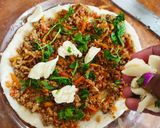 A picture of step 4 of Shawarma sandwich....