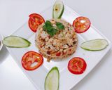 Hình bước làm 3 của món Cơm chiên nấm sả ớt chuông