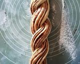 A picture of step 5 of Cinnamon Pecan Braided Bread.