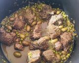 Une image de l'étape 4 de Tajine de bœuf, petits pois et citrons confits.