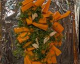 A picture of step 2 of Dill and carrot soup with fennel oil dressing.