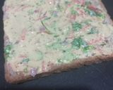 A picture of step 2 of Besan bread on griddle.