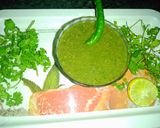 A picture of step 2 of Mint sauce.