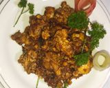 A picture of step 12 of Maghaz Masala or Brain Masala.