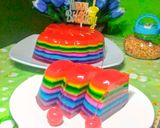 Foto langkah ke 8 dari resep Puding rainbow selasih ala khalimah kitchen's.