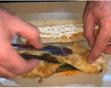 Foto del paso 7 de la receta: Bocadillo de pescado, pimientos y berenjena frita