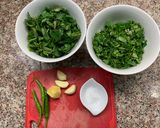 A picture of step 1 of Mint coriander 🌿 paste.
