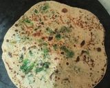 A picture of step 4 of Spinach Paratha with Mint chutney & Buttermilk.