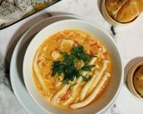 Hình bước làm 3 của món Súp nấm cà chua trứng 🥚 🍄 🍅